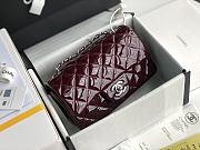 Chanel Patent Leather Flap Bag Bordeaux & Silver-tone Hardware 20 cm - 1