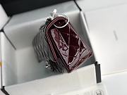 Chanel Patent Leather Flap Bag Bordeaux & Silver-tone Hardware 20 cm - 6