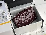 Chanel Patent Leather Flap Bag Bordeaux & Silver-tone Hardware 20 cm - 5