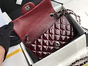 Chanel Patent Leather Flap Bag Bordeaux & Silver-tone Hardware 20 cm - 3