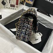 Chanel Tweed and Gold-tone Metal Flap Bag Colorful A01112 Size 25.5 cm - 3