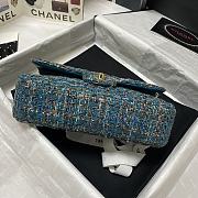 Chanel Tweed and Gold-tone Metal Flap Bag Turquoise A01112 Size 25.5 cm - 4