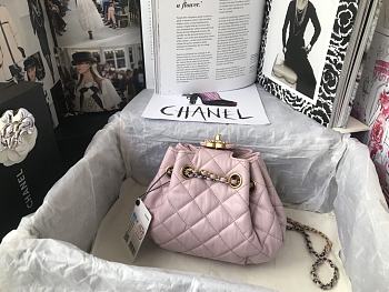 Chanel Drawstring Bag Pink AS1802 Size 20 x 17 x 10 cm