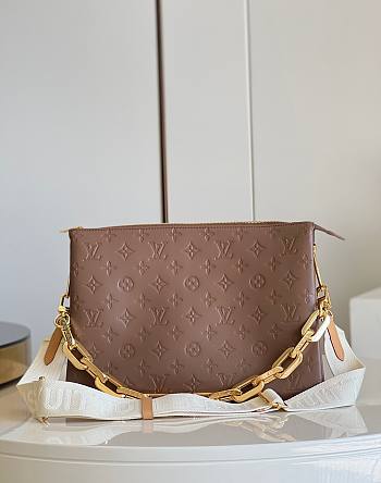 LV Coussin MM Taupe M59279 Size 34 x 24 x 12 cm