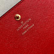 LV Sarah Wallet Red Damier Ebene Canvas N60491 Size 19 x 10 x 2 cm - 5