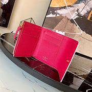 LV Victorine Wallet Damier Azur Fuchsia Pink N60478 Size 12 x 9.5 x 1.5 cm - 4