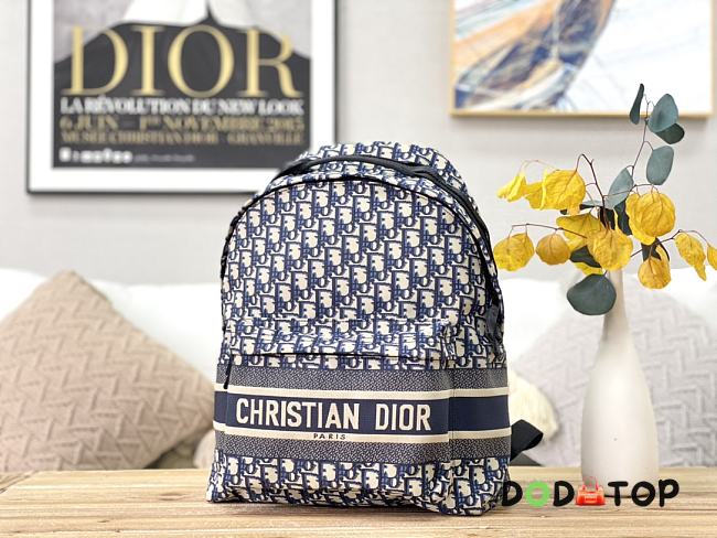Dior Travel Backpack Blue Dior Oblique Jacquard M6104 Size 35 × 42 × 15 cm - 1