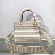 Dior Lady Multicolor Stripes Embroidery M0565 Size 24 x 20 x 11 cm - 4
