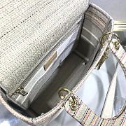 Dior Lady Multicolor Stripes Embroidery M0565 Size 24 x 20 x 11 cm - 6