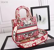 Dior Lady Red And White D-Royaume M0565 Size 24 x 20 x 13 cm - 3