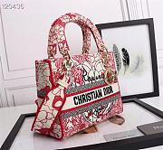 Dior Lady Red And White D-Royaume M0565 Size 24 x 20 x 13 cm - 4
