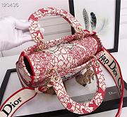 Dior Lady Red And White D-Royaume M0565 Size 24 x 20 x 13 cm - 6