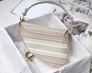 Dior Saddle Multicolor Stripes Embroidery M0446 Size 25.5 x 20 x 6.5 cm - 4
