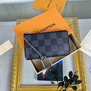 Louis Vuitton Key Pouch Damier Graphite N60155 Size 12 x 7 x 1.5 cm - 3