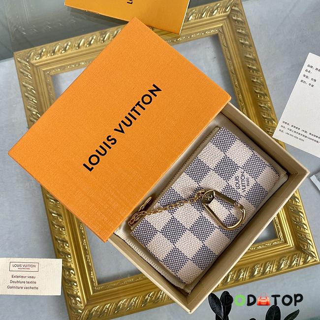 Louis Vuitton Key Pouch Damier Azur N62659 Size 12 x 7 x 1.5 cm - 1
