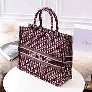 Dior Book Tote Red Oblique Embroidery M1286 Size 41.5 x 34.5 x 16 cm - 4