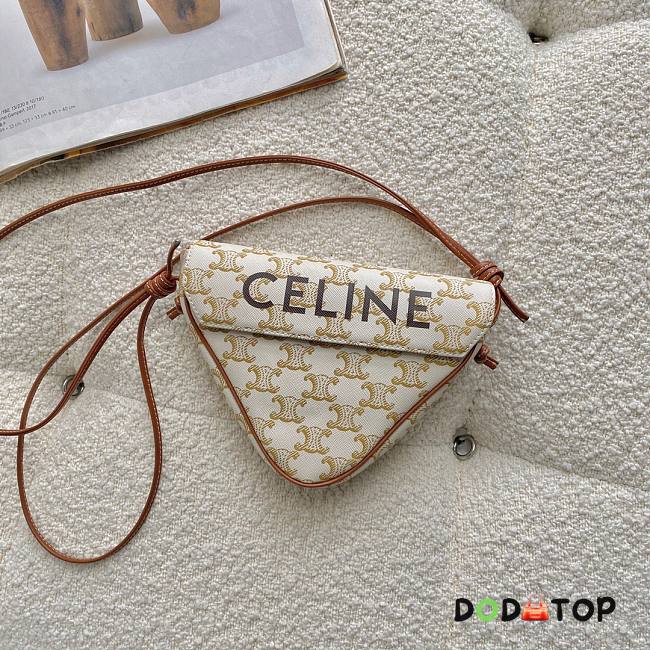Celine Triangle Bag White 195902 Size 21 × 15 × 4 cm - 1