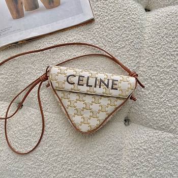 Celine Triangle Bag White 195902 Size 21 × 15 × 4 cm