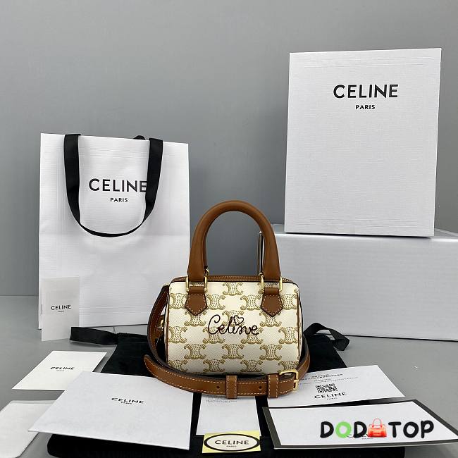 Celine Mini Boston Bag White 196892 Size 14 x 11 x 7.5 cm - 1