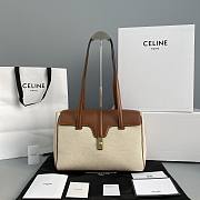 Celine Medium Soft 16 Bag In Calfskin Tan/White 195542 Size 33 x 23 x 14 cm - 1