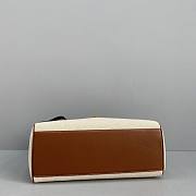 Celine Medium Soft 16 Bag In Calfskin Tan/White 195542 Size 33 x 23 x 14 cm - 2