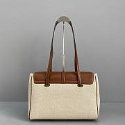 Celine Medium Soft 16 Bag In Calfskin Tan/White 195542 Size 33 x 23 x 14 cm - 3