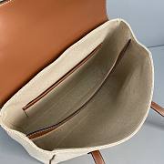 Celine Medium Soft 16 Bag In Calfskin Tan/White 195542 Size 33 x 23 x 14 cm - 5