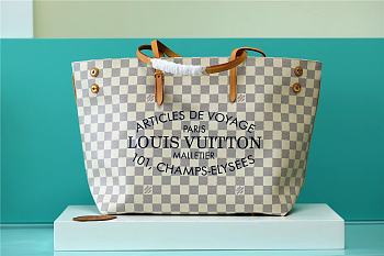 LV Damier Azur Cabas MM Tote Bag N41375 Size 31 x 28 x 15 cm