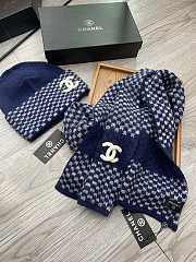 Chanel Set Hat and Scarf Blue - 6