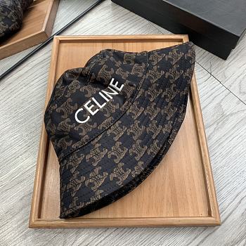 Celine Bucket Triomphe Hat Black/Tan