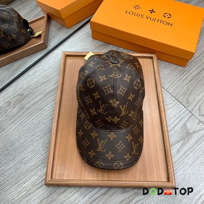 Louis Vuitton Leather Monogram Pattern Hat Brown - 1