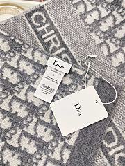 Dior Oblique Jacquard Gray Wool Scarf Size 190 x 30 cm - 6