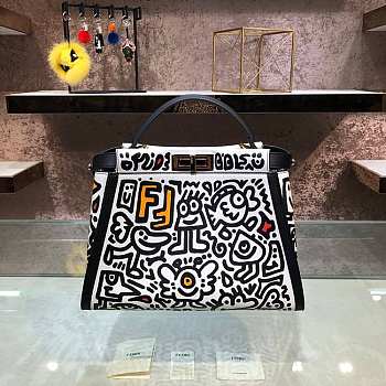 Fendi Peekaboo Mr.Doodle Bag 8BN321 Size 33 cm