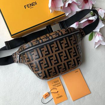 Fendi Belt Bag Brown Leather 7VA434 Size 30 x 17 x 8 cm