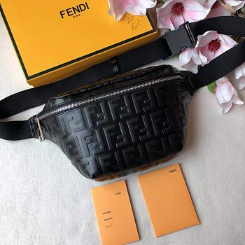 Fendi Belt Bag Black Leather 7VA434 Size 30 x 17 x 8 cm