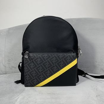 Fendi Panelled Backpack Black/Yellow Size 33 x 38 x 16 cm