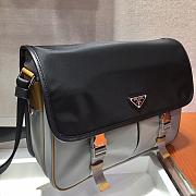 Prada Nylon and Saffiano Leather Black/Gray 2VD768 Size 32 cm - 6