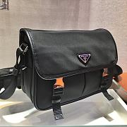 Prada Small Nylon and Saffiano Leather Bag Black 2VD769 Size 26 cm - 5