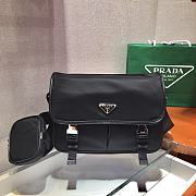 Prada Small Nylon and Saffiano Leather Bag Black 2VD769 Size 26 cm - 6
