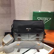 Prada Small Nylon and Saffiano Leather Bag Black/Gray 2VD769 Size 26 cm - 5