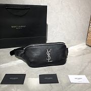YSL Classic Grain Leather Belt Bag Silver-tone Metal 569737 Size 25 × 14 × 3.5 cm - 1