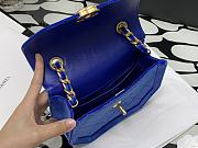 Chanel Mini Flap Bag Blue Velvet AS2597 Size 19 x 15 x 6 cm - 3