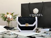 Chanel Mini Flap Bag Black/White Velvet AS2597 Size 19 x 15 x 6 cm - 1