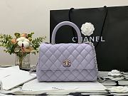 Chanel Small Coco Handle Light Purple Caviar & Iridescent Metal Size 23 cm - 1