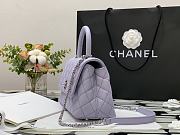 Chanel Small Coco Handle Light Purple Caviar & Iridescent Metal Size 23 cm - 3