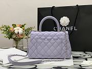Chanel Small Coco Handle Light Purple Caviar & Iridescent Metal Size 23 cm - 6