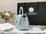 Chanel Small Coco Handle Light Blue Caviar & Iridescent Metal Size 23 cm - 6