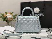 Chanel Small Coco Handle Light Blue Caviar & Iridescent Metal Size 23 cm - 3