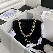 Chanel Flap Bag Shearling Lambskin & Gold-Tone Metal Black AS2240 Size 21.5 cm - 6