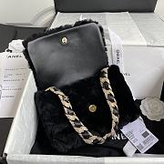 Chanel Flap Bag Shearling Lambskin & Gold-Tone Metal Black AS2240 Size 21.5 cm - 5
